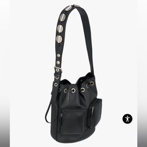 NEW Zara purse 100% leather bucket bag studded bag sold out